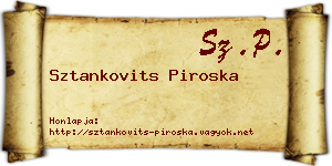 Sztankovits Piroska névjegykártya