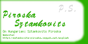 piroska sztankovits business card